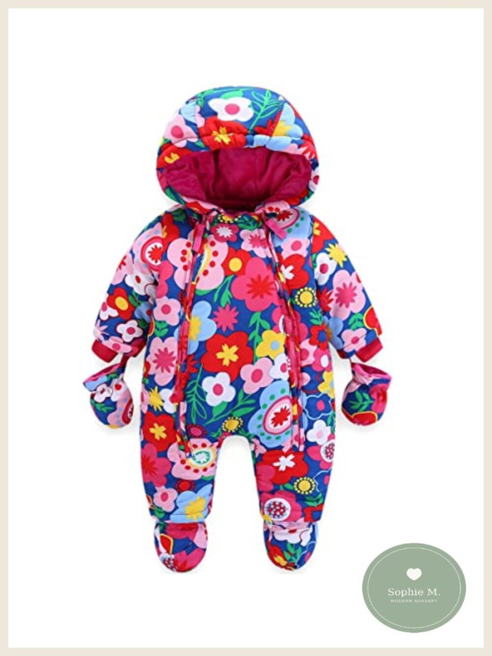 Baby Snowsuit Romper Set with Gloves & Booties Winter Warm Infant